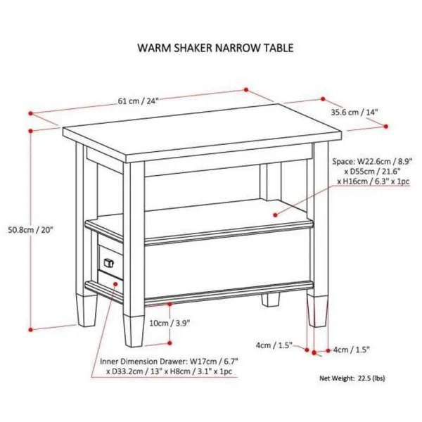 Home Square 3-Piece Set with 47"TV Media Stand up to 50"& 2 14"Side Table - Image 4