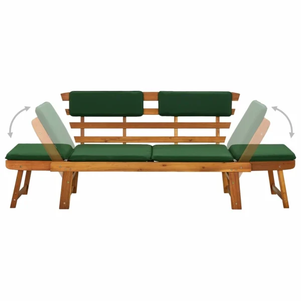 OWSOO Garden Bench with Cushions 2-in-1 74.8"Solid Acacia Wood - Image 7