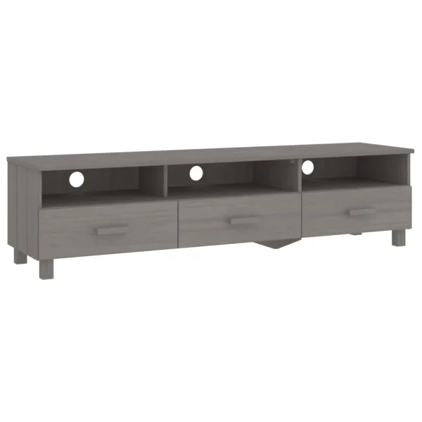 Irfora TV Stand HAMAR Gray 62.2"x15.7"x15.7"Solid Wood Pine - Image 2