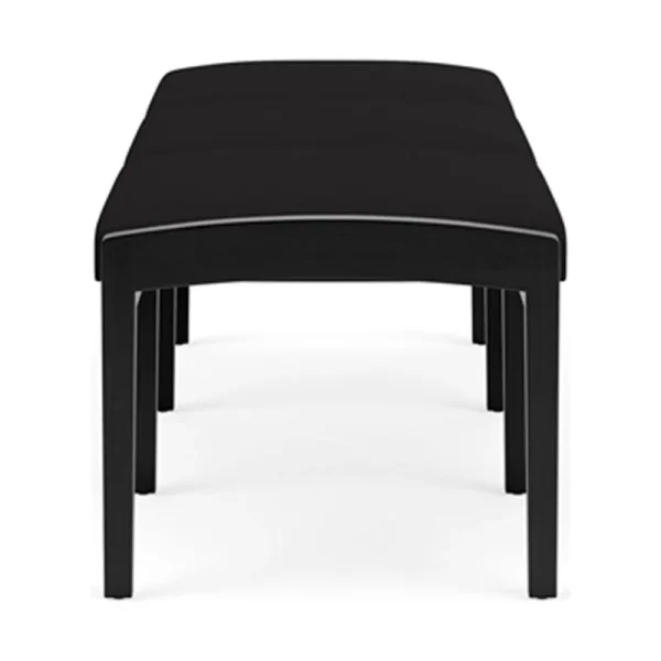 Lesro Lenox Wood 18"3-Seat Fabric Reception Bench in Open House Black - Image 3