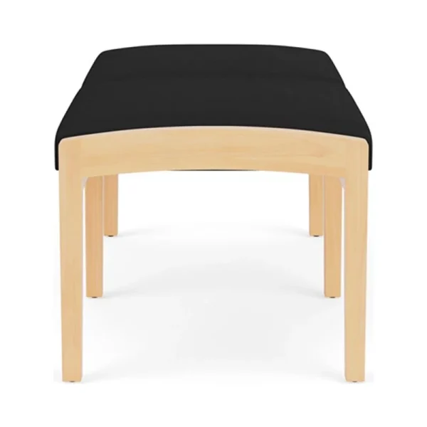 Lesro Lenox Wood 18"2-Seat Polyurethane Reception Bench in Black/Natural - Image 3