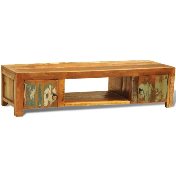 Reclaimed Wood TV Cabinet with 2 Doors Vintage -style - Image 6