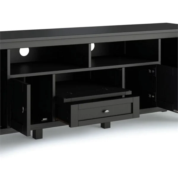 Home Square 2-Piece Set with 72"TV Media Stand and 32"Low Cabinet in Black - Image 7