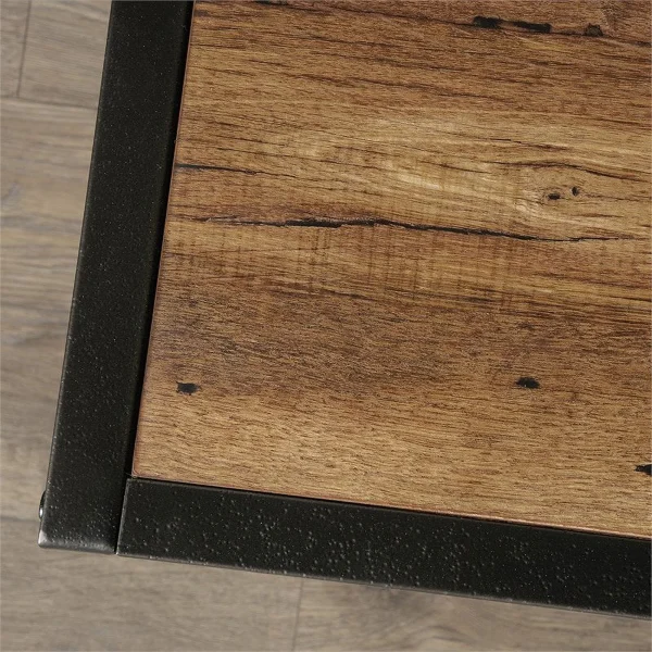 Pemberly Row Mid-Century Engineered Wood TV Stand for TVs up to 70"in Oak/Black - Image 6