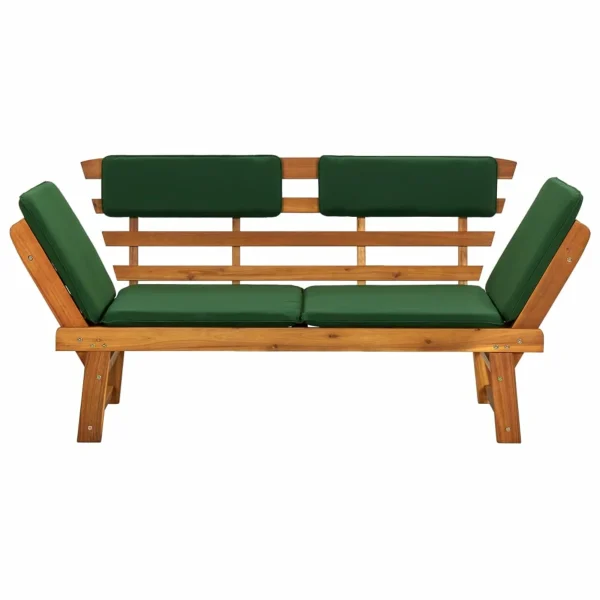 OWSOO Garden Bench with Cushions 2-in-1 74.8"Solid Acacia Wood - Image 4