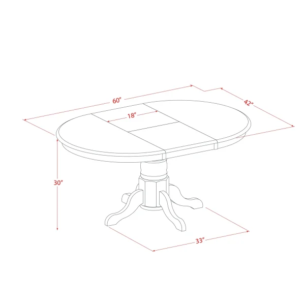 HomeStock Coastal Craftsman 5 Pc Dinette Table With Leaf And 4 Faux Leather Seat Chairs In Black And Cherry. - Image 4