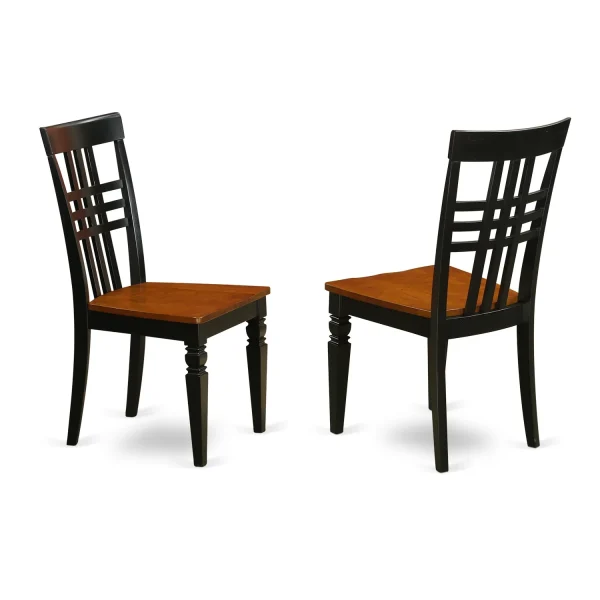 HomeStock Coastal Craftsman 5 Pc Dinette Table With Leaf And 4 Faux Leather Seat Chairs In Black And Cherry. - Image 3