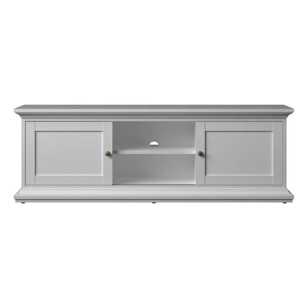 Home Square 2-Piece Set with TV Stand and 5 Shelf Bookcase in White - Image 5