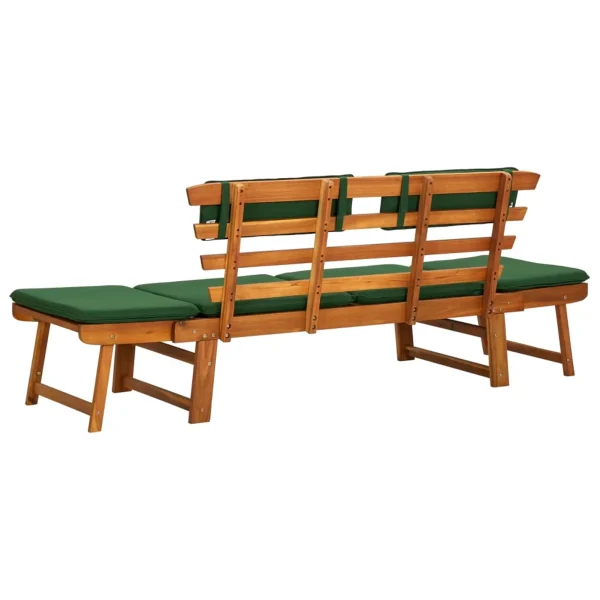 OWSOO Garden Bench with Cushions 2-in-1 74.8"Solid Acacia Wood - Image 5