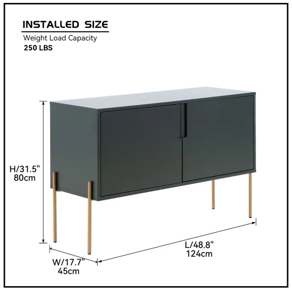 Sleek  Modern and Stylish Entertainment TV Stand Sideboard Buffet Table - Functional Furniture with Ample Storage Space for Living Room or Kitchen. - Image 6