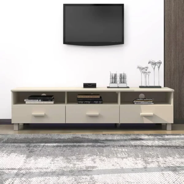 Irfora TV Stand HAMAR Honey Brown 62.2"x15.7"x15.7"Solid Wood Pine