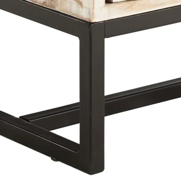 Irfora TV Stand White 55.1"x11.8"x17.7"Solid Wood Acacia - Image 4