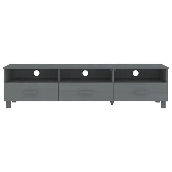 Irfora TV Stand HAMAR Dark Gray 62.2"x15.7"x15.7"Solid Wood Pine - Image 3