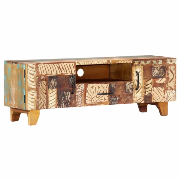 Hand Carved TV Cabinet 47.2"x11.8"x15.7"Solid Reclaimed Wood