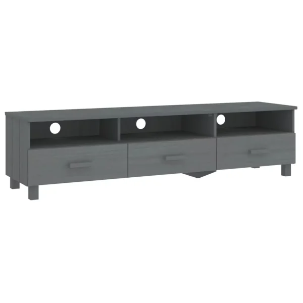 Irfora TV Stand HAMAR Dark Gray 62.2"x15.7"x15.7"Solid Wood Pine - Image 2