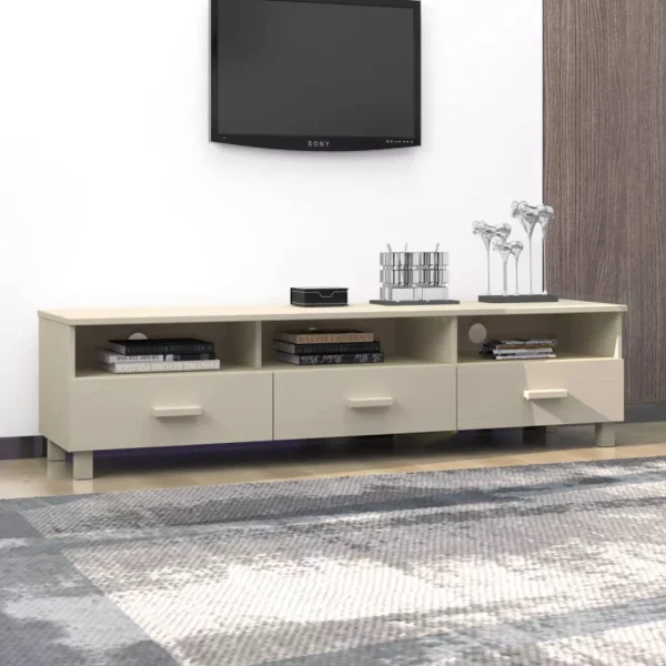 Irfora TV Stand HAMAR Honey Brown 62.2"x15.7"x15.7"Solid Wood Pine - Image 7