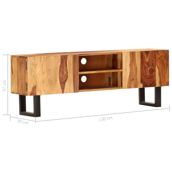 Irfora TV Stand 51.2"x11.8"x18.5"Solid Wood Sheesham - Image 6