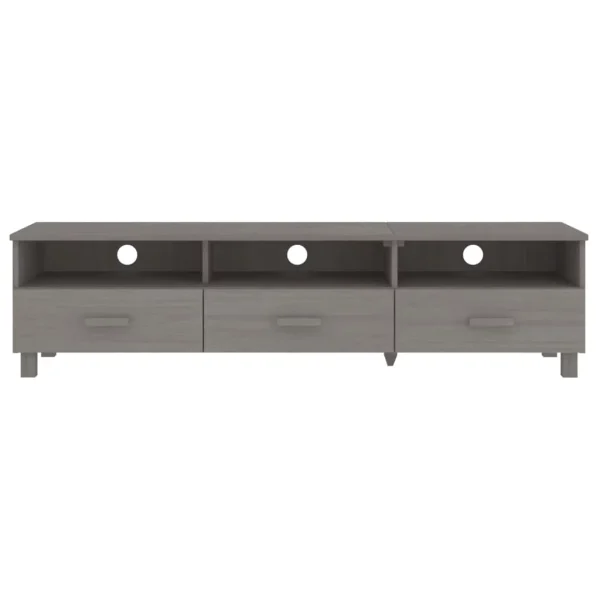 Irfora TV Stand HAMAR Gray 62.2"x15.7"x15.7"Solid Wood Pine - Image 3