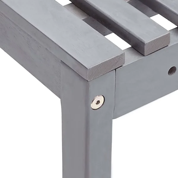 Htovila Patio Corner Bench Gray 55.1"Solid Acacia Wood - Image 5