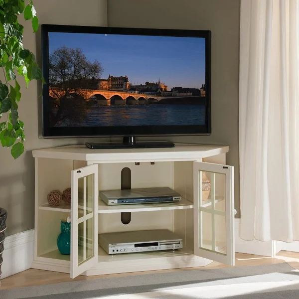 Leick Furniture 81287 1 Corner Stand with Bookcases for 50"TV's, Brown - Image 4