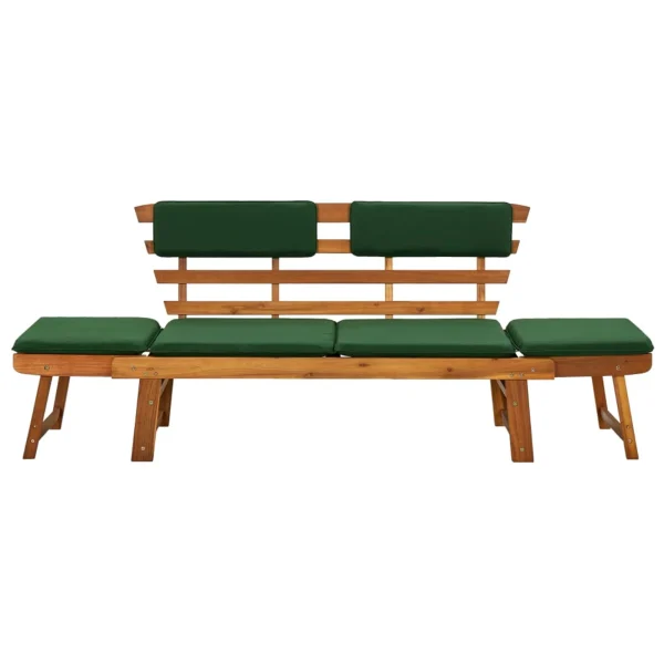 OWSOO Garden Bench with Cushions 2-in-1 74.8"Solid Acacia Wood - Image 3