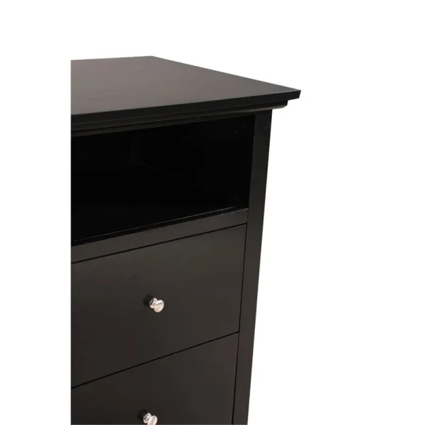 Maklaine Modern Wood 4 Drawer TV Stand with Drawers in Black - Image 7