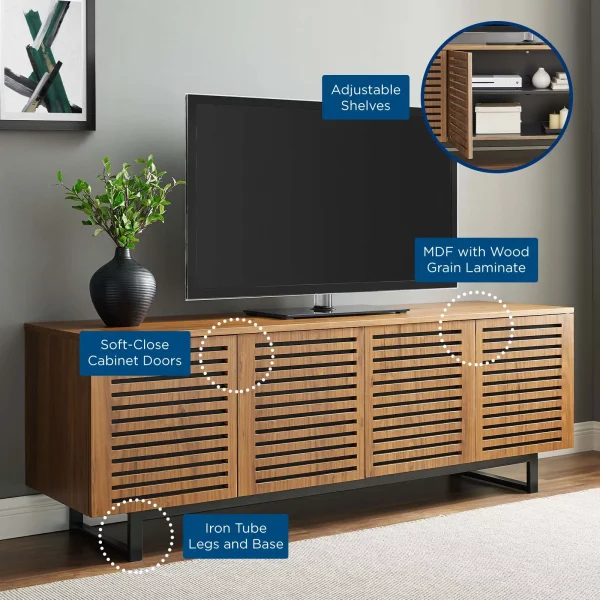 Modway Parker 73"TV Stand in Walnut - Image 6