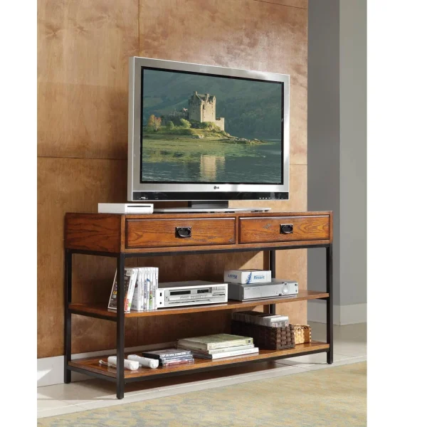 Homestyles Modern Craftsman Wood Media Console in Brown - Image 3