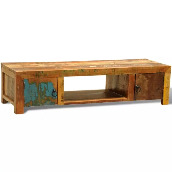 Reclaimed Wood TV Cabinet with 2 Doors Vintage -style - Image 5