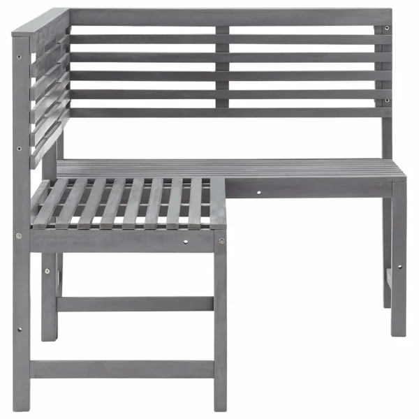 Htovila Patio Corner Bench Gray 55.1"Solid Acacia Wood - Image 2