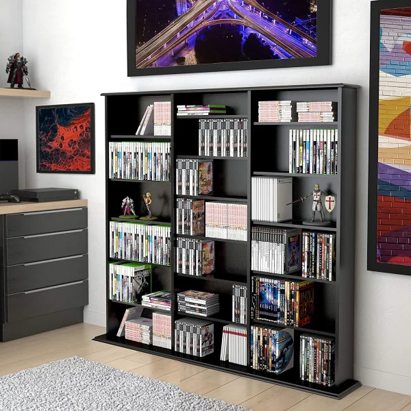 HAOFEI Triple Width Wall Storage, Black - Image 2