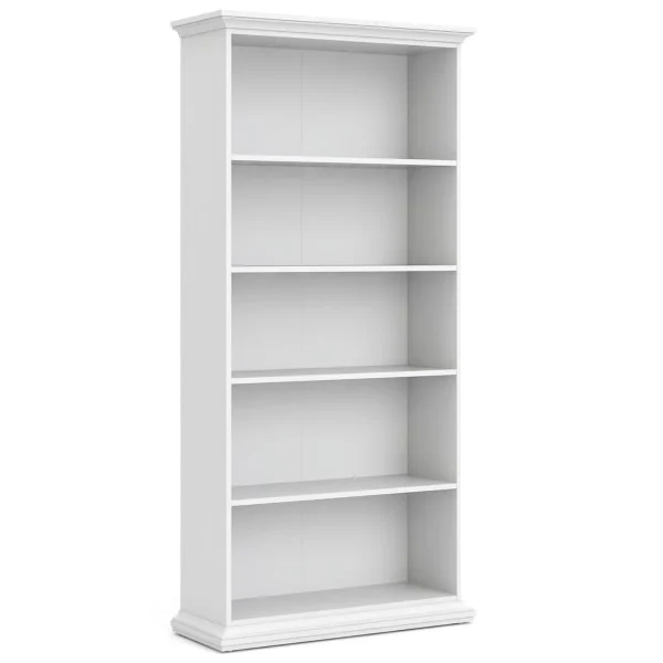 Home Square 2-Piece Set with TV Stand and 5 Shelf Bookcase in White - Image 3