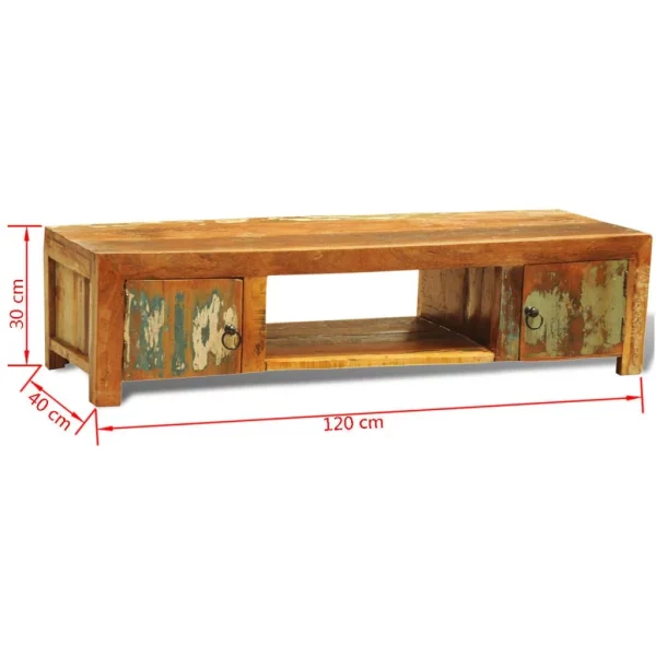 Reclaimed Wood TV Cabinet with 2 Doors Vintage -style - Image 2