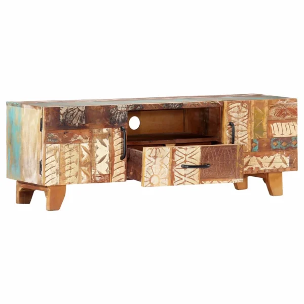 Hand Carved TV Cabinet 47.2"x11.8"x15.7"Solid Reclaimed Wood - Image 6