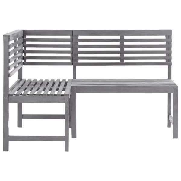 Htovila Patio Corner Bench Gray 55.1"Solid Acacia Wood - Image 3