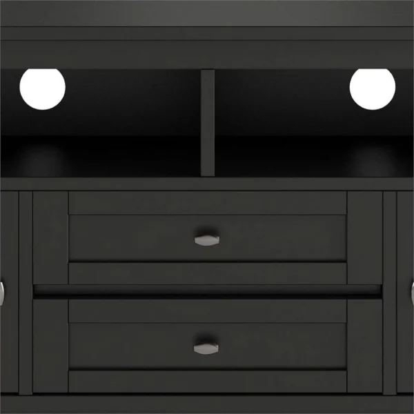 Home Square 2-Piece Set with 72"TV Media Stand and 32"Low Cabinet in Black - Image 9