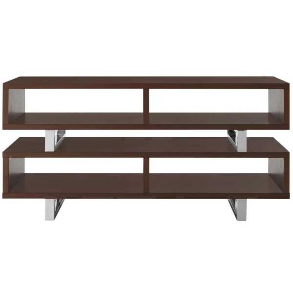 Modway Amble 47"2 Tier Wooden TV Stand in Walnut - Image 4