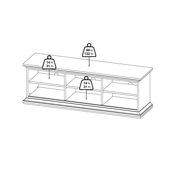 Home Square 2-Piece Set with TV Stand and 5 Shelf Bookcase in White - Image 7
