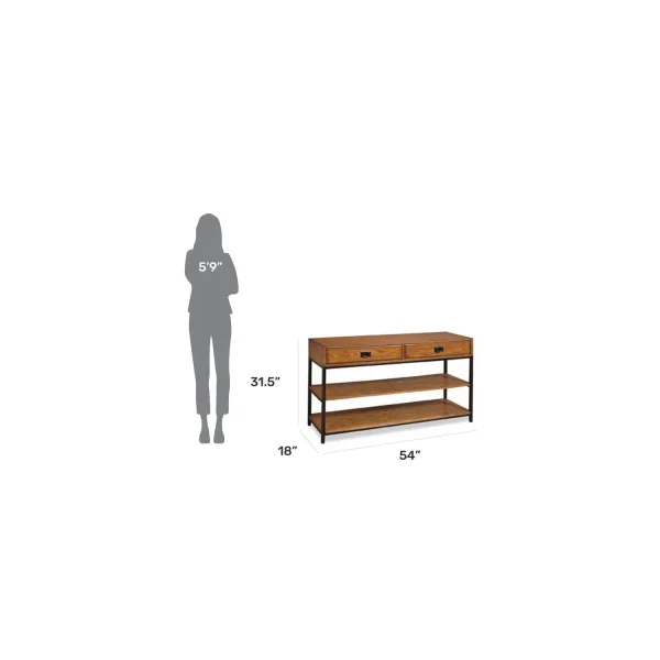 Homestyles Modern Craftsman Wood Media Console in Brown - Image 2