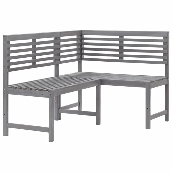 Htovila Patio Corner Bench Gray 55.1"Solid Acacia Wood